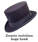 Zwarte, wolvilten hoge hoed