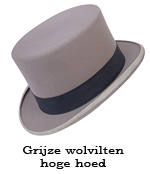 Grijze, wolvilten hoge hoed